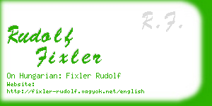 rudolf fixler business card